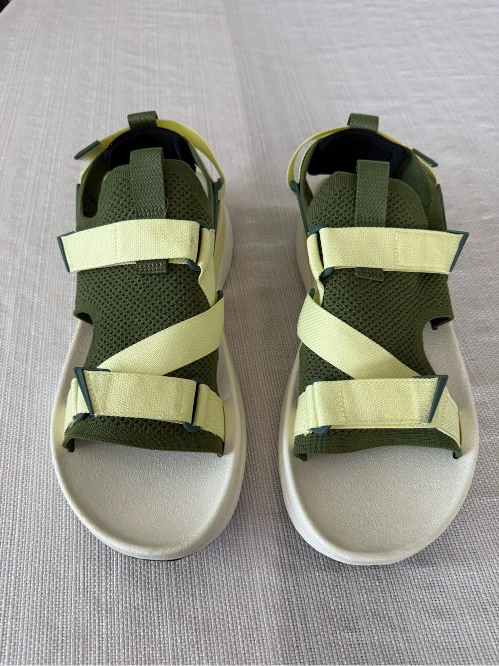 Teva men’s eventrail running sandals in Olive Green and Lemon